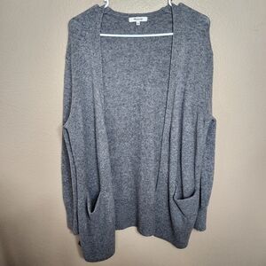 Madewell Womens Wool/Alpaca Blend Gray Cozy Walker Long Open Cardigan-Size L
